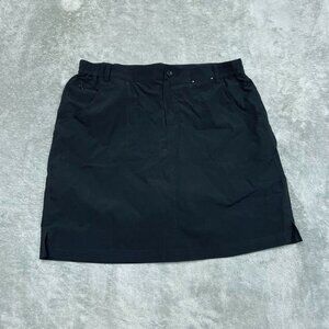 Tilley Womens Black Stretch Skort Size L Elastic Waist Casual a1581